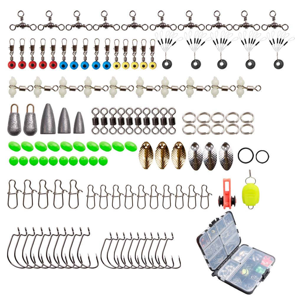 183pcs Premium Fishing Lure Set - Hooks, Rings, Beads, Sinkers, Tackle Kit  for Freshwater and Saltwater Fishing - Catch More Fish with this Complete S