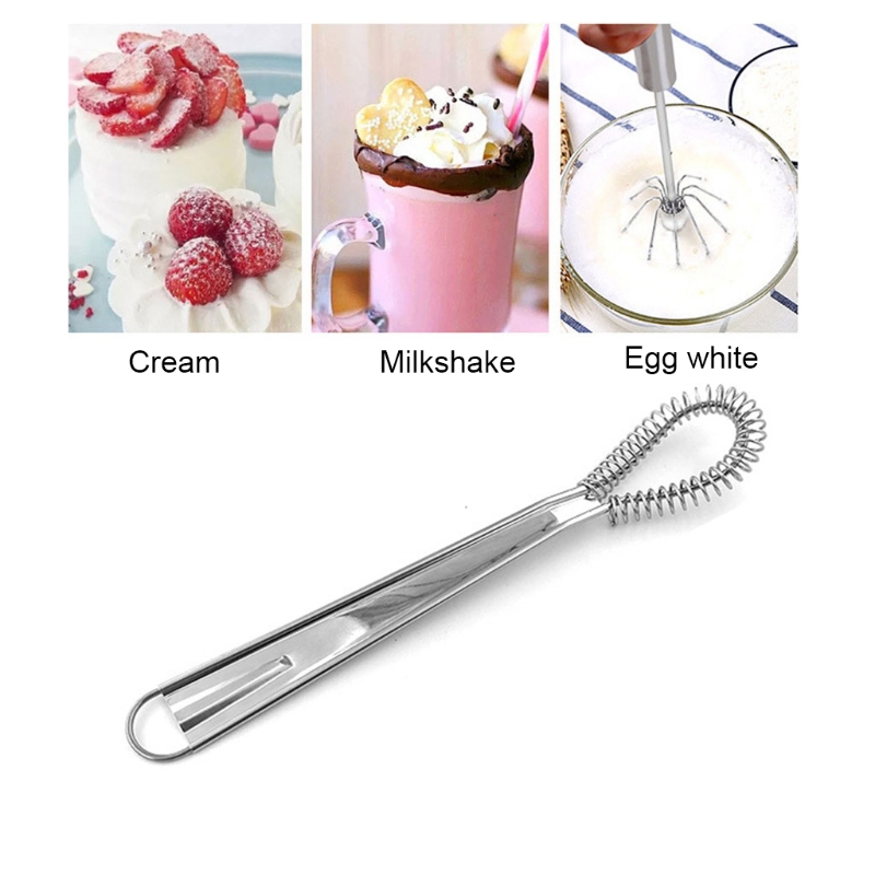 20cm Stainless Steel Magic Hand Held Spring Whisk Mini Kitchen Eggs Sauces  Mixer