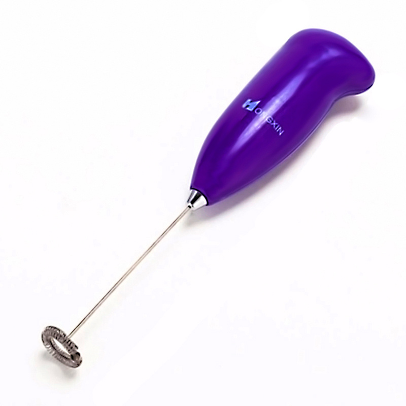 Kitchen Egg Beater Coffee Milk Drink Electric Whisk Mixer Frother Foamer Electric Mini Handle Mixer Stirrer Kitchen Tools, Purple