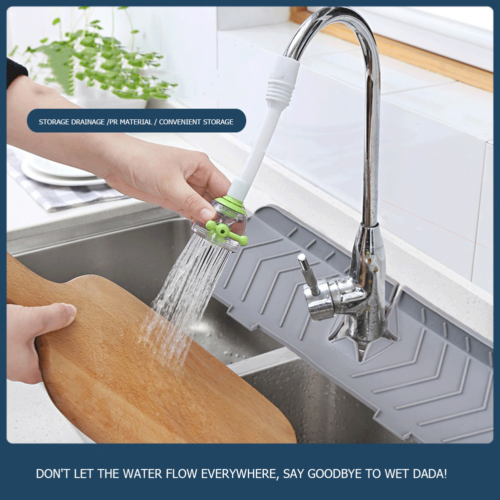 Kitchen Faucet Water Mat Sink Splash Guard Drain Pad Countertop