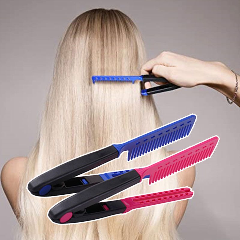 V Type Folding Hair Comb Clip Washable Hair Straightener Brush Portable Diy  Hair Styling Tool Salon Hairdressing Accessories | Today's Best Daily Deals  | Temu Canada