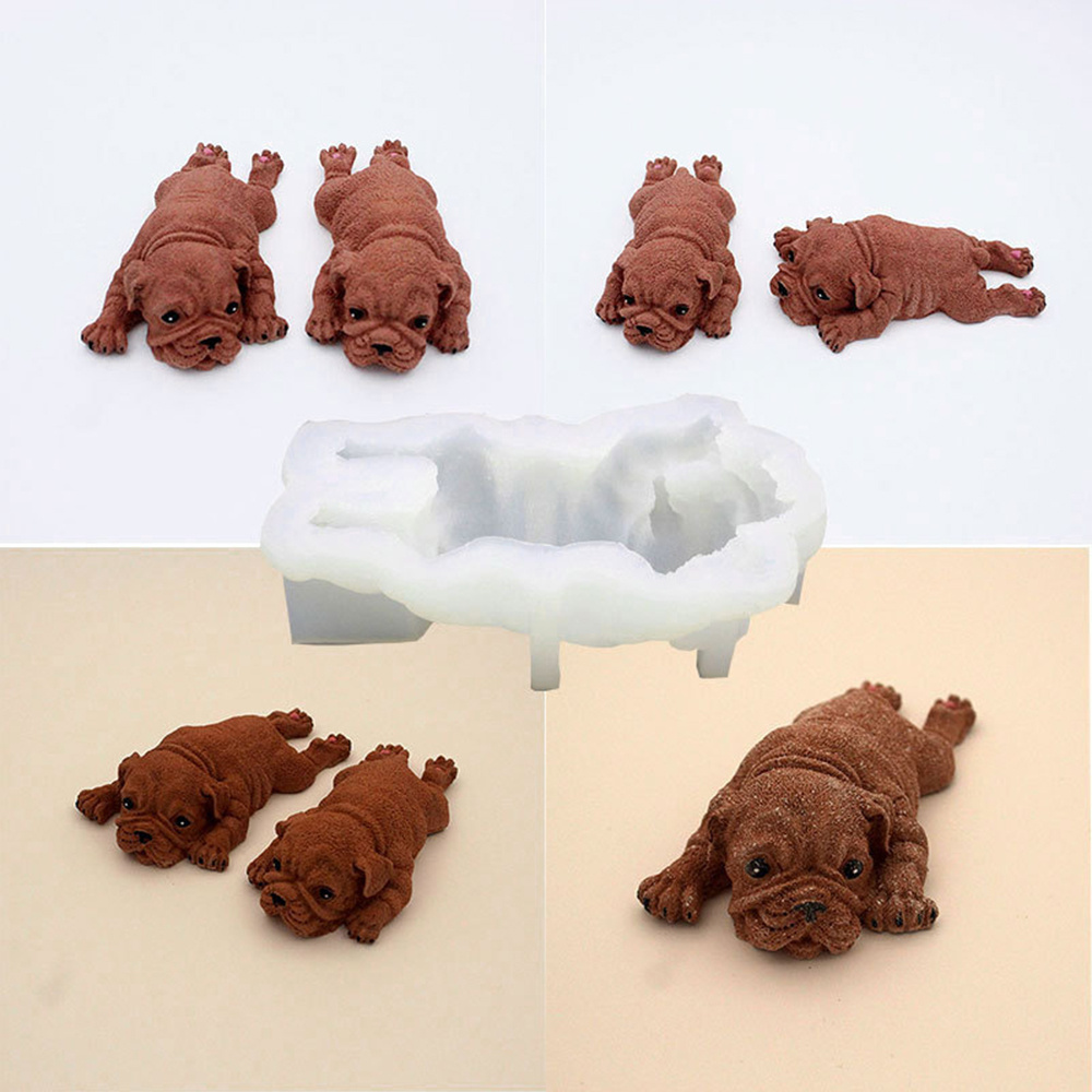Corgi Silicone Dog Mold Plaster Pet Design Fondant Cake Mold Simulation 3D  Dog Concrete Mold DIY Resin Clay Mold