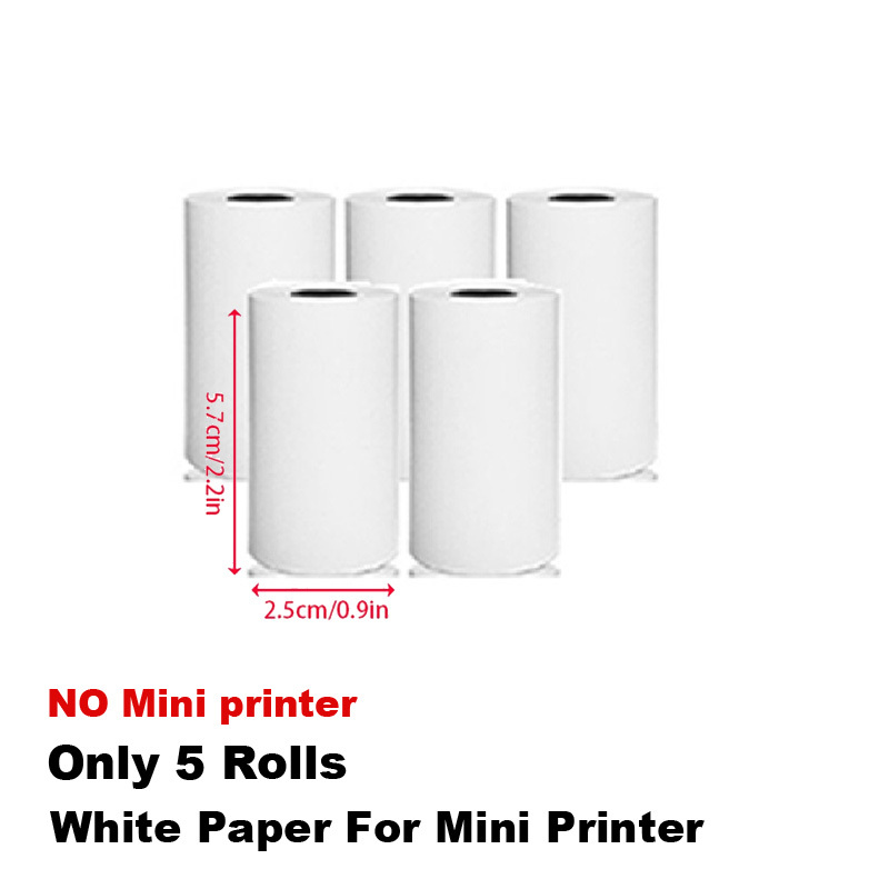 Papel de impresión térmica para Mini impresora, papel continuo blanco de  57mm de ancho, suministro de cámara instantánea para niños, 10 rollos -  AliExpress
