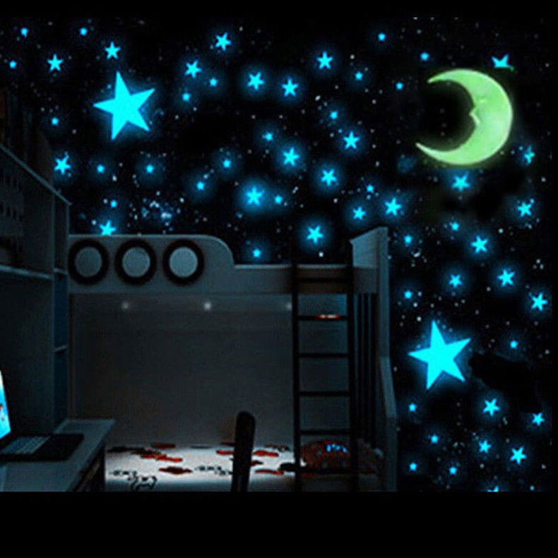 1119 PCS Luminoso Pegatinas de Pared Luna Estrellas Estrellas Fluorescentes  para Techo Pegatinas Fluorescentes Estrellas Que Brillan en la Oscuridad  Decoración de Pared Dormitorio de Niños (Azul) : : Hogar y cocina