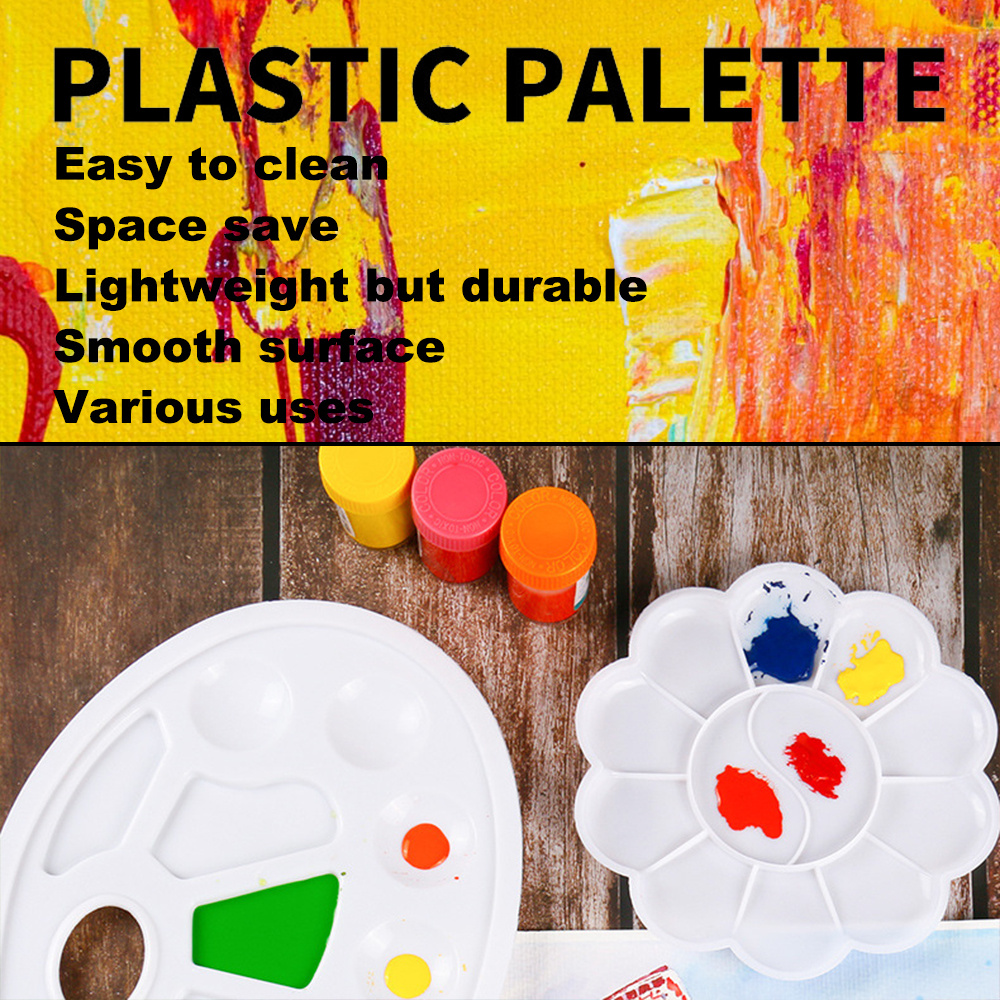 Watercolor Mixing Palette Pp Artist Non-stick Easy Clean Paint Set 2pcs  17cm