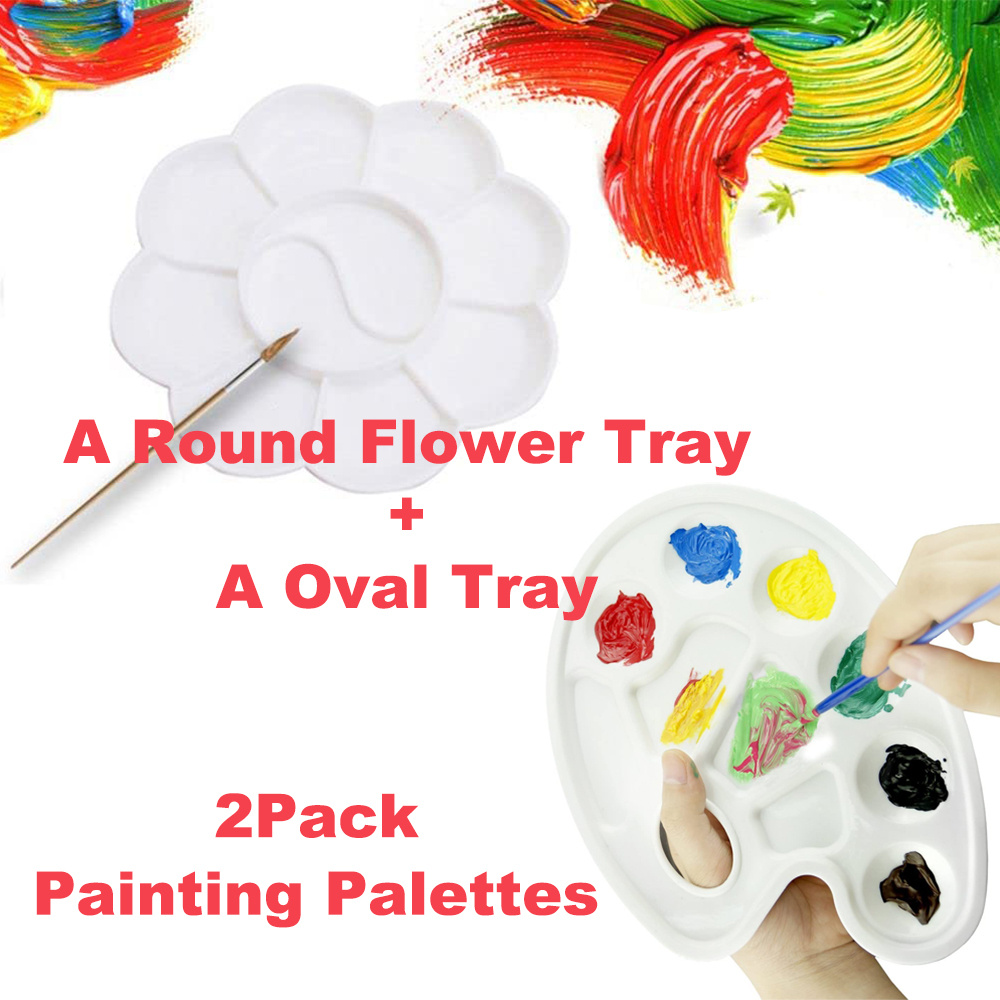 10 Pcs Paint Tray Palettes Plastic for Kids to Put Cupcake and Art Painting  