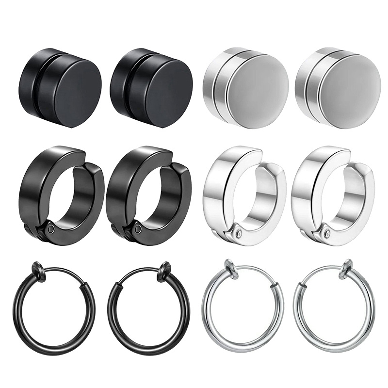 Magnetic Stainless Steel Non Pierced Earrings For Men Magnet - Temu