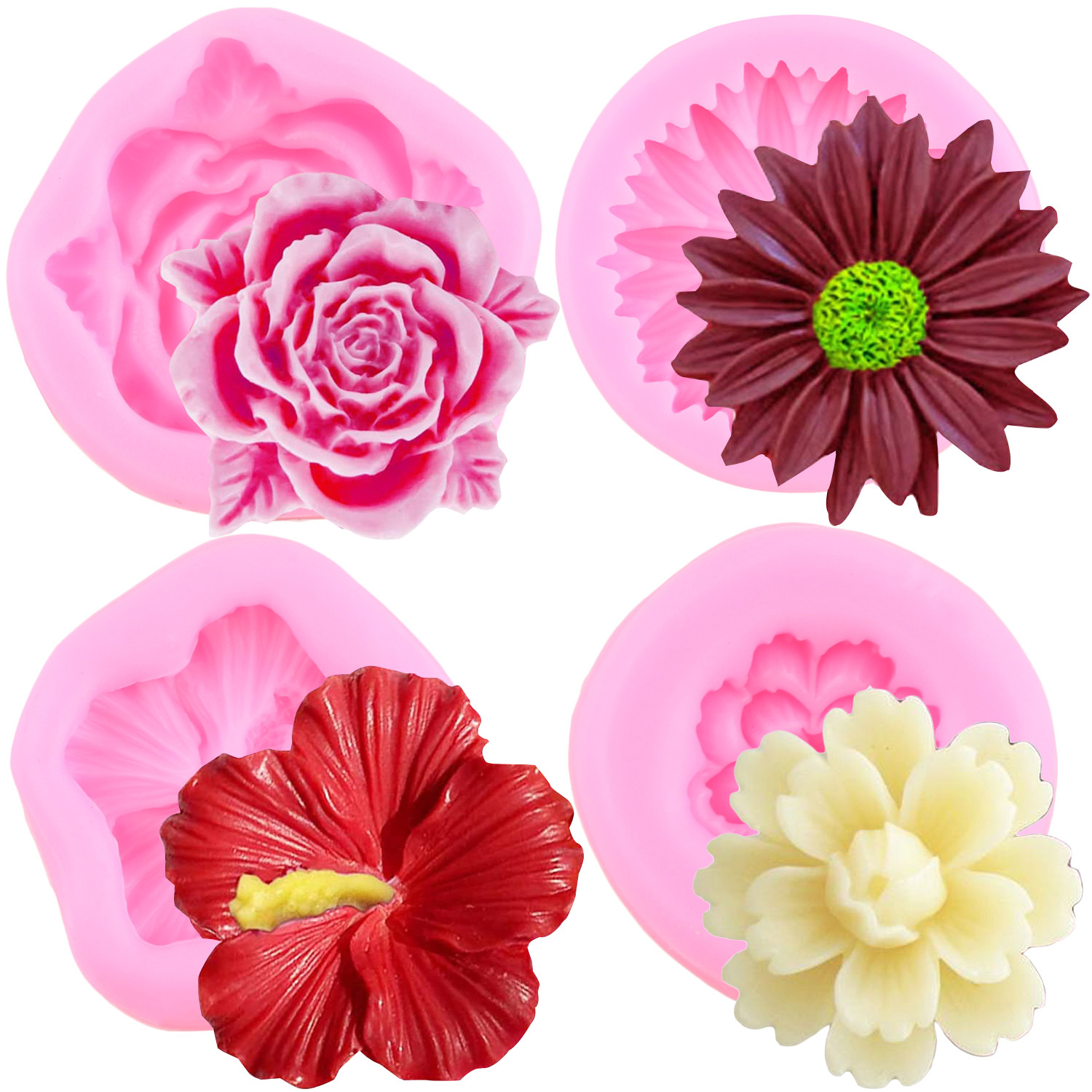 Large Three-dimensional Rose Flower Silicone Mold, Cake Fondant Decoration  Mold, DIY Chocolate Bakeware Resin Mold