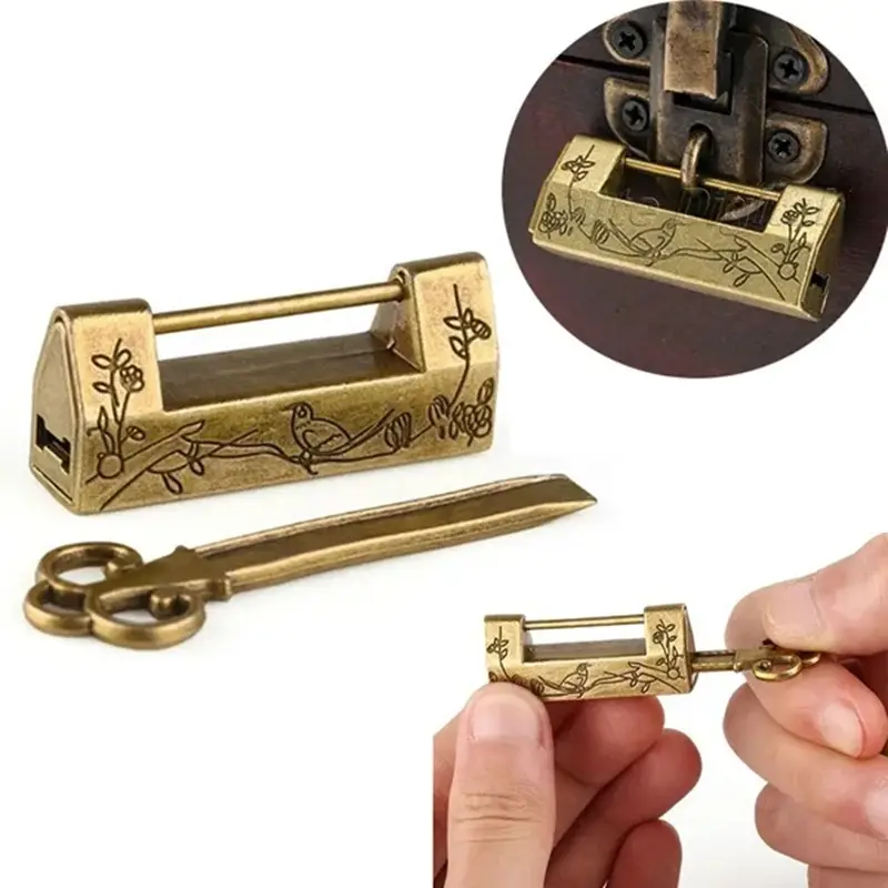 Brass Blessing : Vintage Brass Padlock - Lock with Key - Brass Made - Best  Collection - Working Lock (3073)
