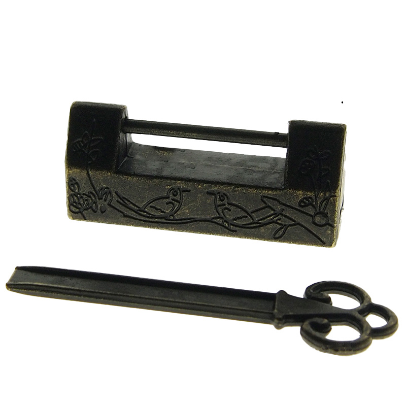 LC LICTOP Caja de cerradura decorativa para armario con cerradura antigua  de repuesto de llave (1 juego)