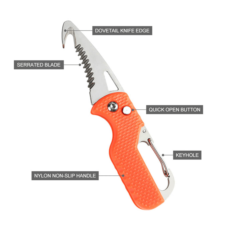 Dropship Serrated Pocket Knife Hook Blade Utility Knife Folding