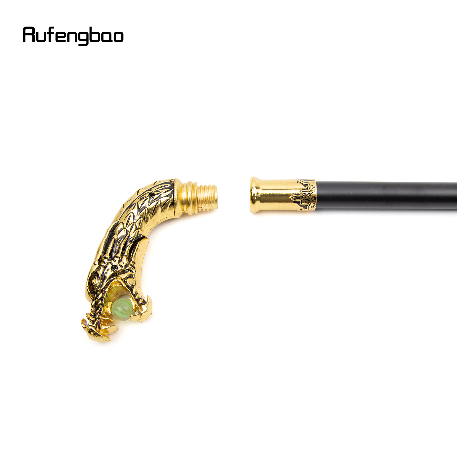 Gold Black Luxury Dragon Head Walking Cane Fashion Decorative Walking Stick