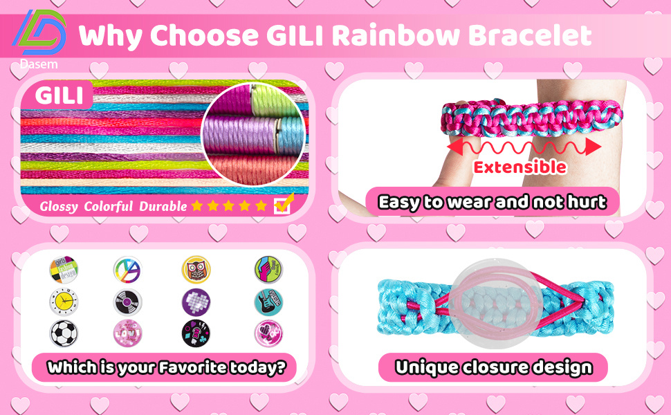 Kit de fabricación de pulseras de la amistad para niñas, juguetes de kits  de manualidades DIY para niños de 8 a 10 años, fabricante de joyas favorito