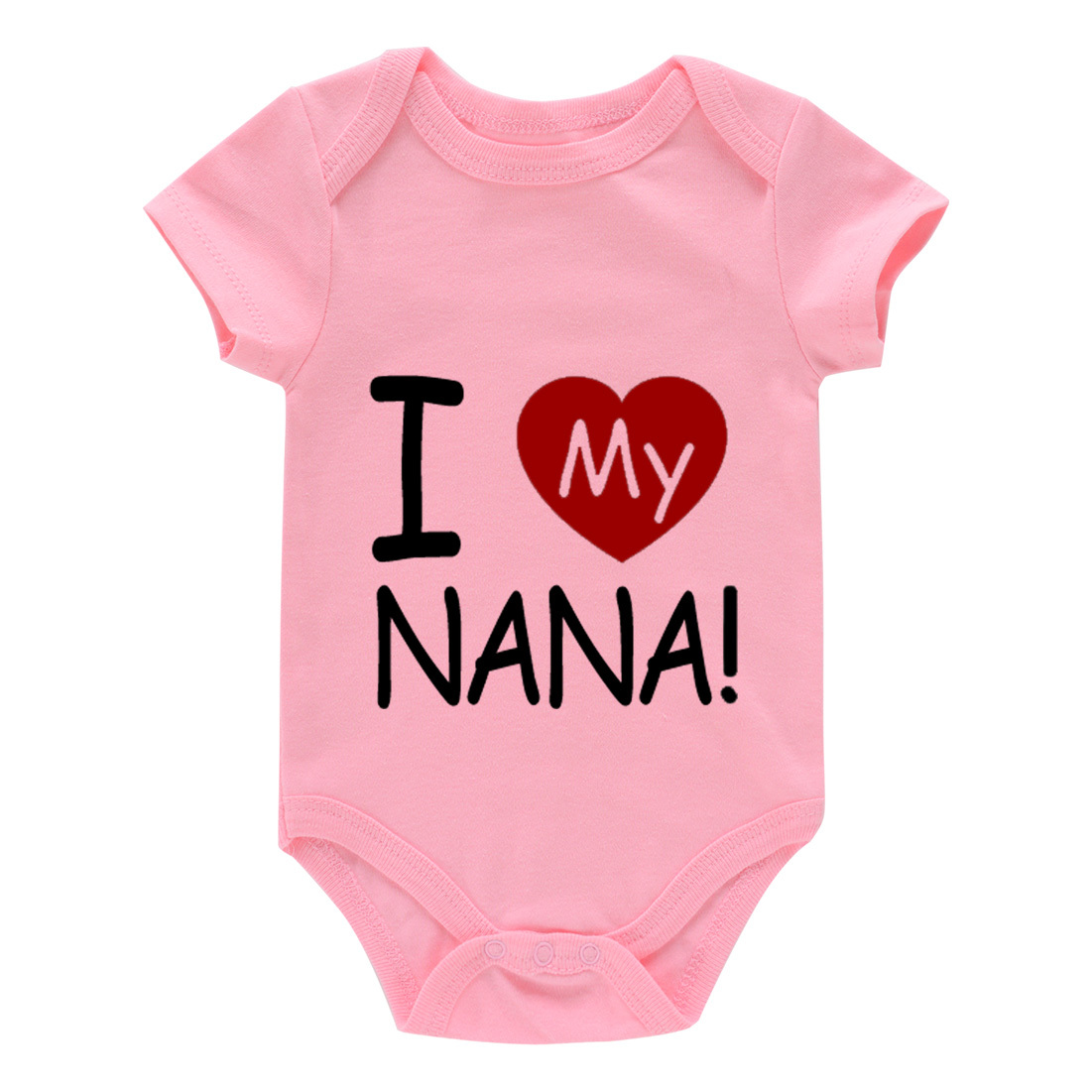 Baby Girls Casual Cute Romper With "I LOVE MY NANA" Print For Summer