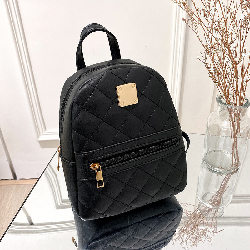 Youda Pu Solid Color Mini Rhombus Backpack Suitable For Women Fashion  Casual Small Backpack Girls Korean Style Student 2022 New - Temu