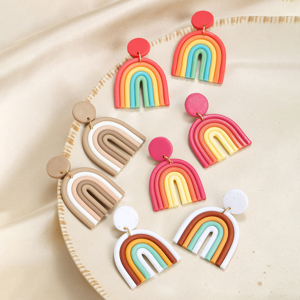 Women Girls Sweety Rainbow Clouds Charm Earrings 18K Gold Plated Tassel Dangle  Earring  Amazonin Fashion