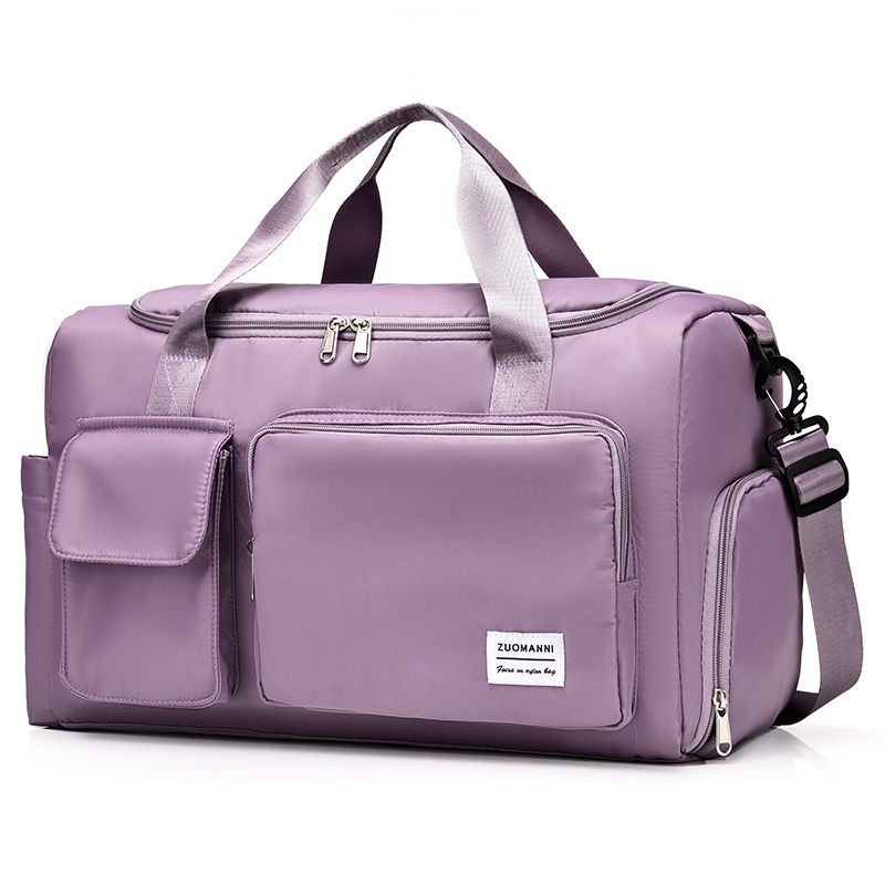 Bolsa de viaje plegable de gran capacidad con bolsillo de separación seco y  húmedo, bolsa de lona para llevar durante la noche, bolsa de equipaje