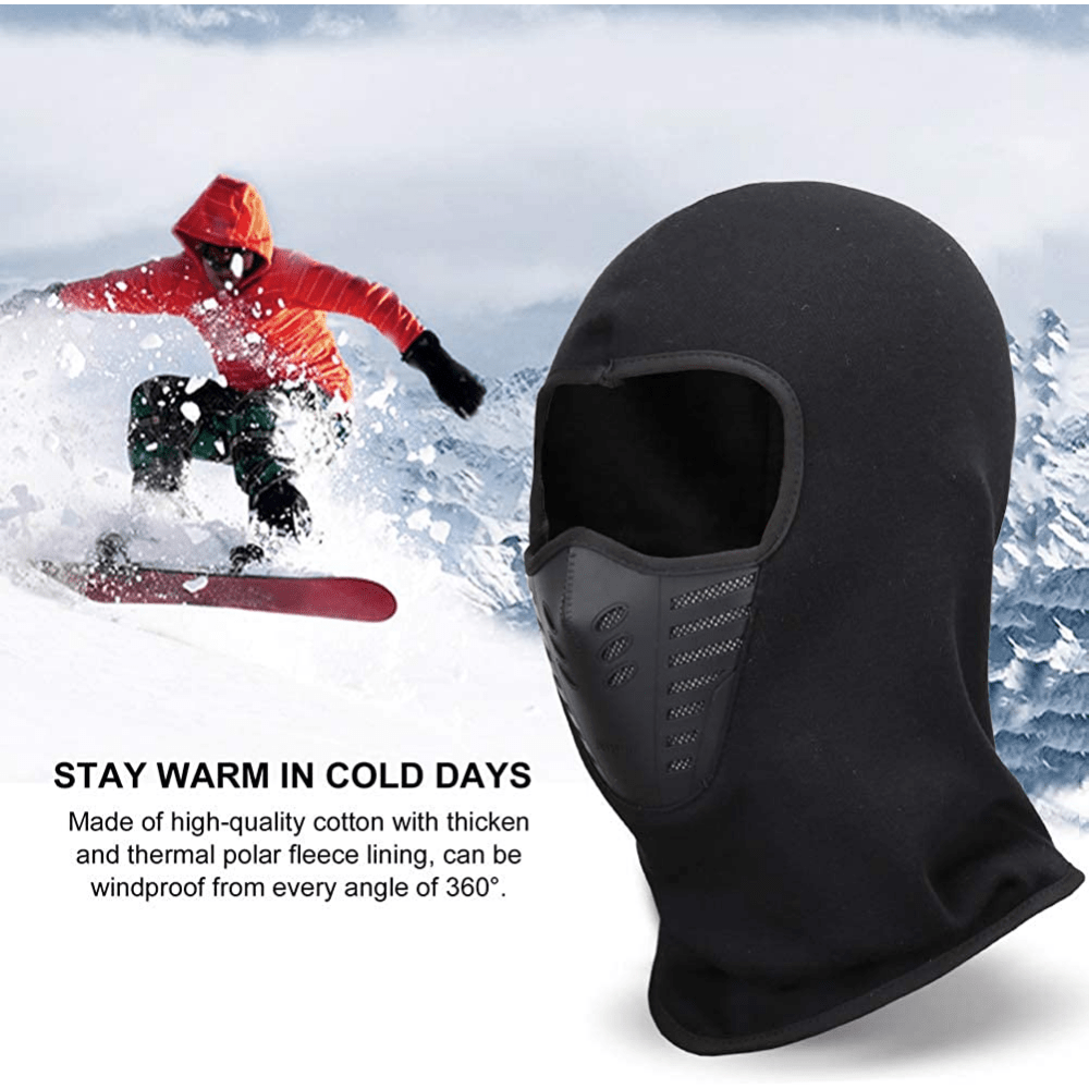 Masque de ski Polaire d'hiver Polaire thermique Cagoule Moto Vélo Masque  Facial Pour COURIR, Skier, Snowboard
