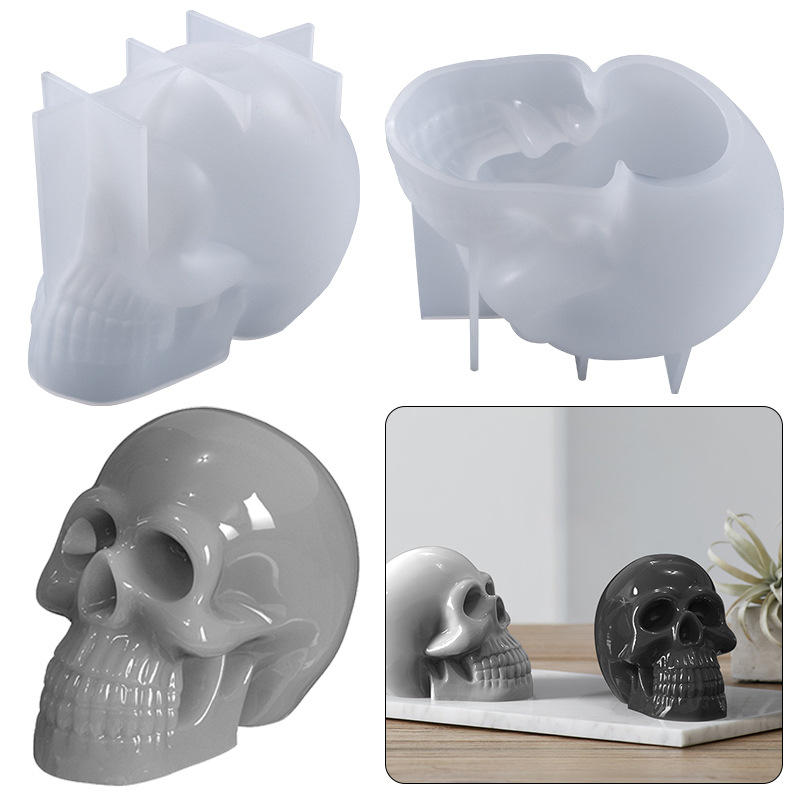Skull Ashtray silicone mold for Resin skull dish-polymer clay-handmade mold