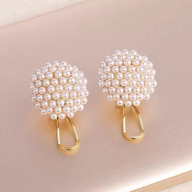 

Women Small Faux Pearl Earrings Plated Ear Jewelry For Women Party Accessories