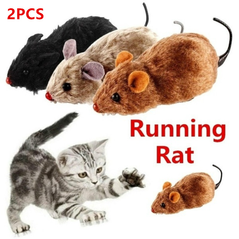 

2pcs Wind Up Plush Mouse Toy, For Indoor Cats, Interactive Cat Toys, Cat Teaser Toy Assorted Varieties Christmas、halloween、thanksgiving Day Christmas Halloween Thanksgiving Gifts