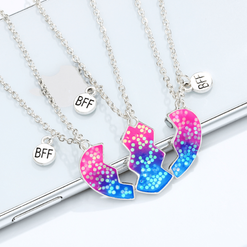 candy color BFF Necklaces For 2 3 cartoon best friends Necklace