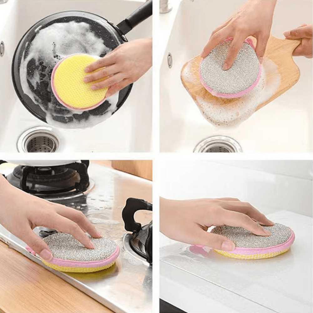10pcs, Double Side Dishwashing Sponge Pan Pot Dish Wash Sponges Household  Cleaning Tools Kitchen Tableware Dish Washing Brush