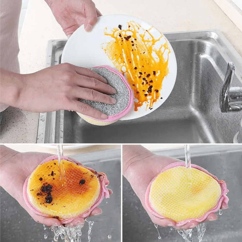 Cleaning Dish Sponge, High Bubble Porous Seaweed Double-sided Sponge,  Dishwashing Sponge, Scouring Pad, Kitchen Cleaning Supplies - Temu