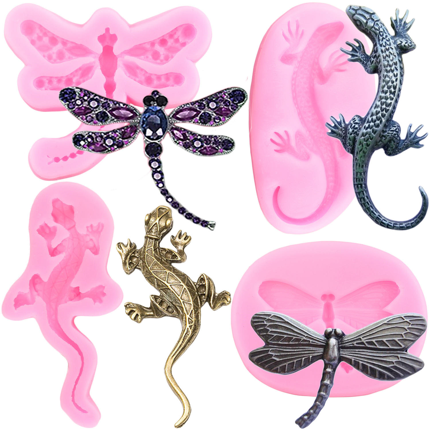 1pc   lizard silicone fondant mold for diy cake decorating and baking accessories details 0