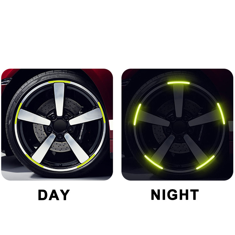 Tohuu Car Wheel Hub Reflective Stickers Safety Stickers Children's Balance  Bicycle Reflective Sticker Car Stickers for Night Driving Universal for Car  Bike Motorcycle Truck respectable 