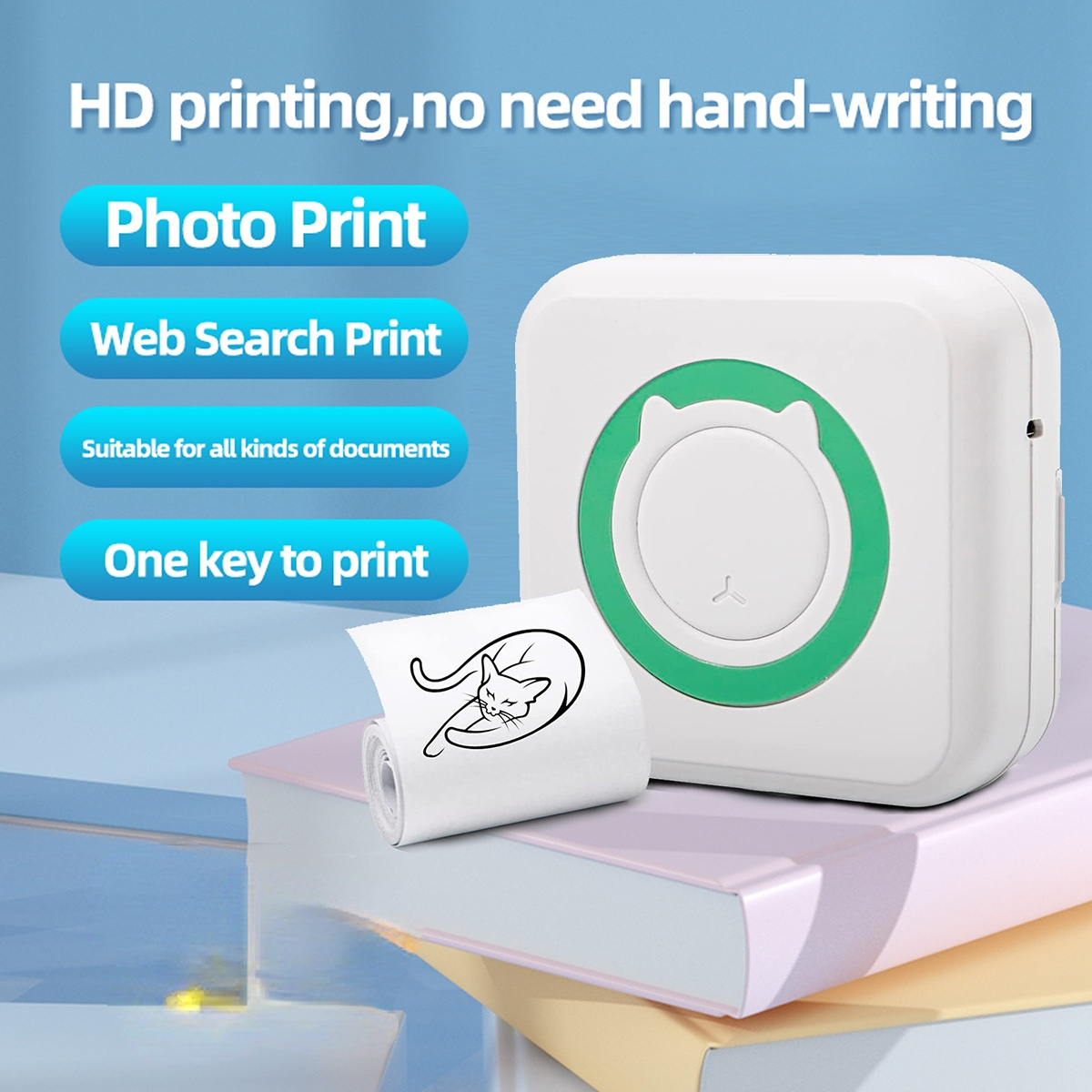 Mini Imprimante Portable Imprimante De Poche Imprimante Sans Encre Pour  Imprimante Sans Fil Pour Smartphone IOS/Android