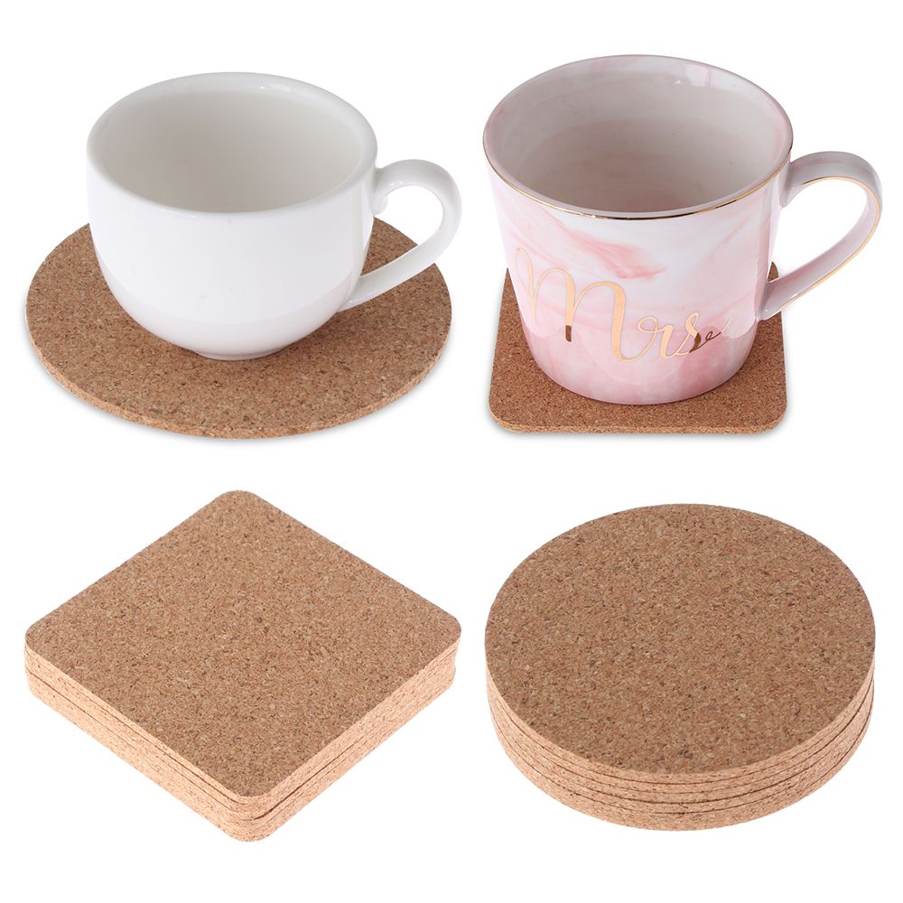 1Pcs Round Natural Cork Plain Coaster Coffee Tea Cup Mat Pad Heat Insulation