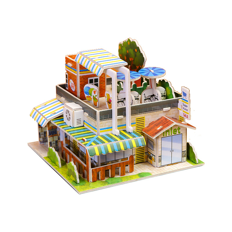 5pcs/Lots 3D Exquisite Paper Puzzles Jouets DIY faits à la main pour  enfants Petites maisons de café Décorations de maison - Temu France