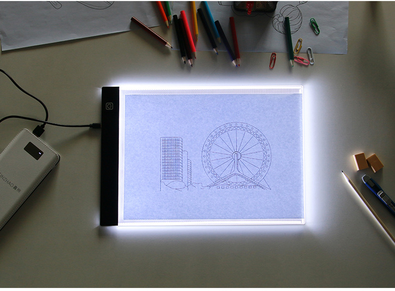 A4 Led Drawing Copy Board Kids Toy Draw 3 Level Dimmable Temu