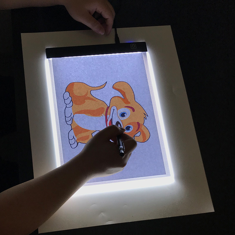A4 Led Drawing Copy Board Kids Toy Draw 3 Level Dimmable Temu