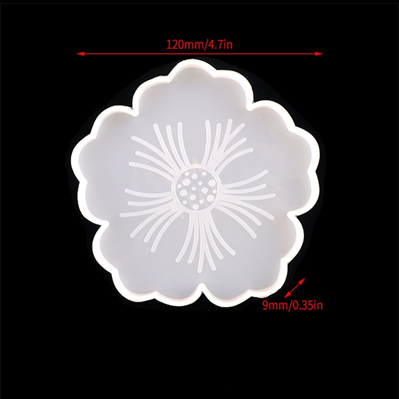 Dandelion Coaster Resin Mold Round Flowers Shape Silicone Mold DIY Cup Mats  Mold