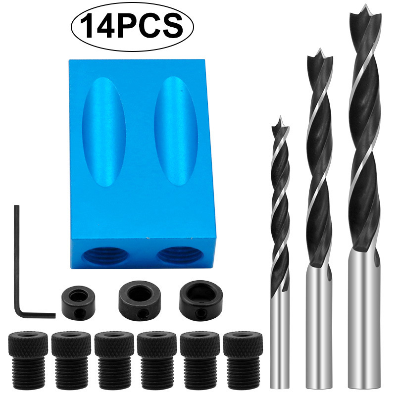 15x Pocket Hole Jig Kit Woodworking Screw Hole Puncher for Carpentry Drill  GT