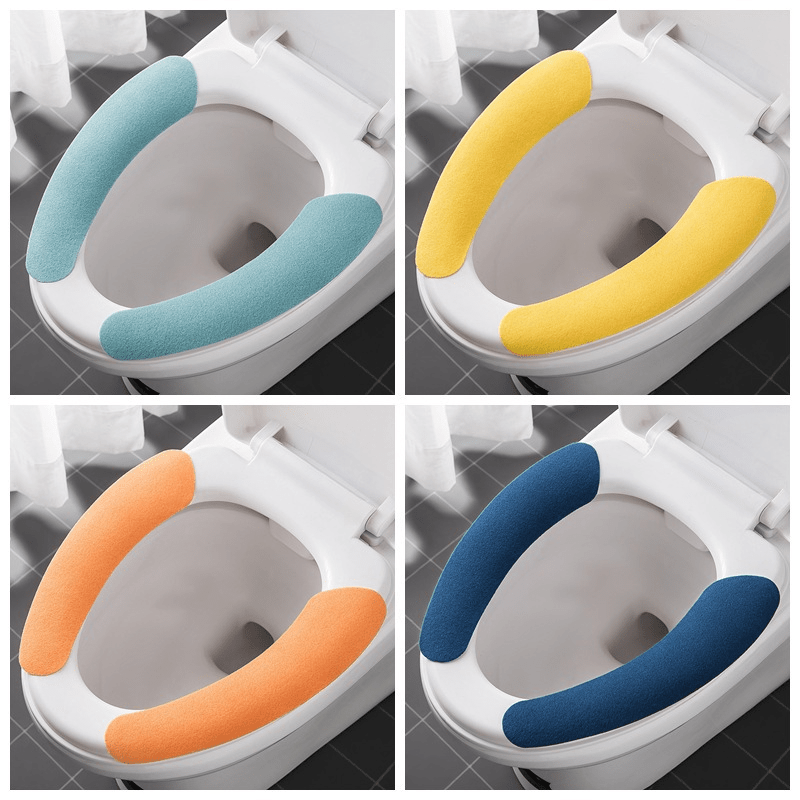 

2pcs Sticky Toilet Seat Cushion, Summer Light And Thin Toilet Seat Cover, Washable Self-adhesive Toilet Seat Pad, Toilet Sticker, Bathroom Accessories