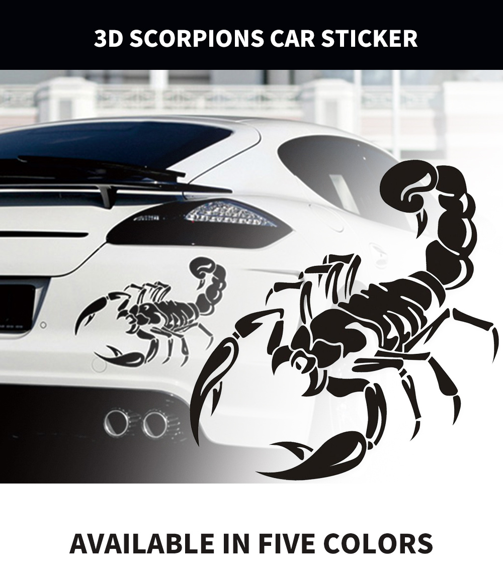 3d Scorpions Car Sticker Body Trucks Window Waterproof Pvc - Temu