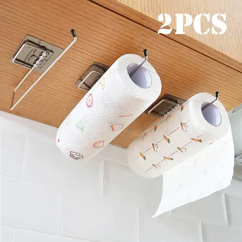 1pc] White Cabinet Paper Towel Holder, Under Cabinet Paper Towel Dispenser, No  Drilling Required, Multi-function Paper Towel Rack For Kitchen/bathroom,  Door Hanging Paper Towel Holder, Hanger