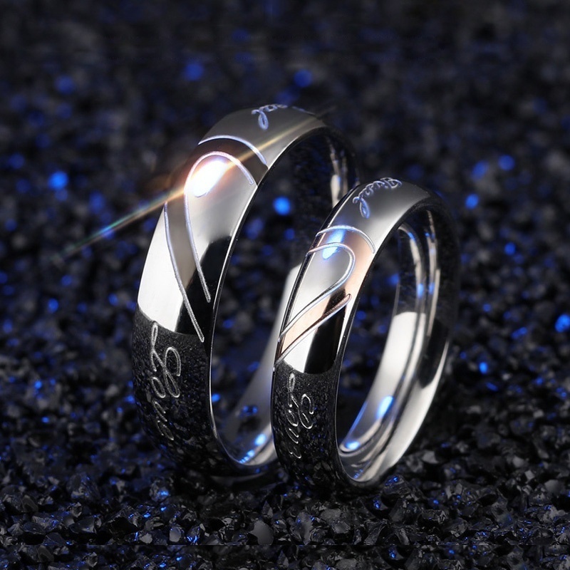 Couple Ring Adjustable Metal Ring Embrace Ring Engraved Love - Temu Canada