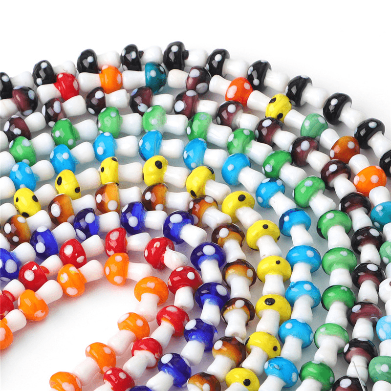 Red Mushroom Lampwork Glass Loose Beads For Diy Crafts Jewelry Making  Findings Accessories Earring - Temu Japan