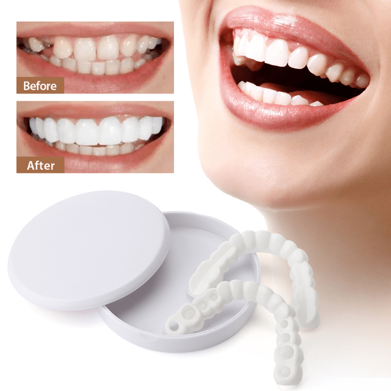 DENTI FINTI IN SILICONE PER SORRISO PERFETTO DENTIERA COPRI DENTI USO  QUOTIDIANO