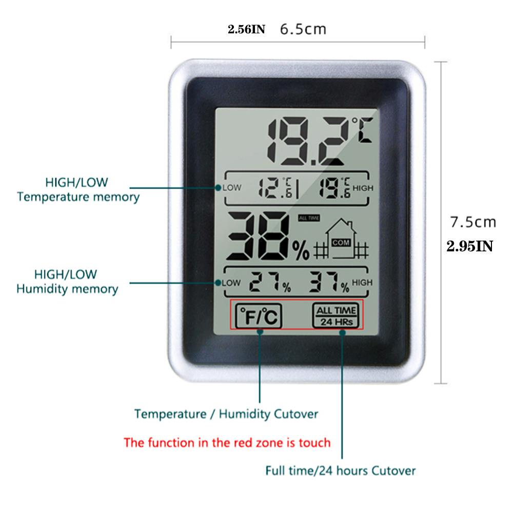 Digital Lcd Indoor Convenient Temperature Sensor Humidity - Temu