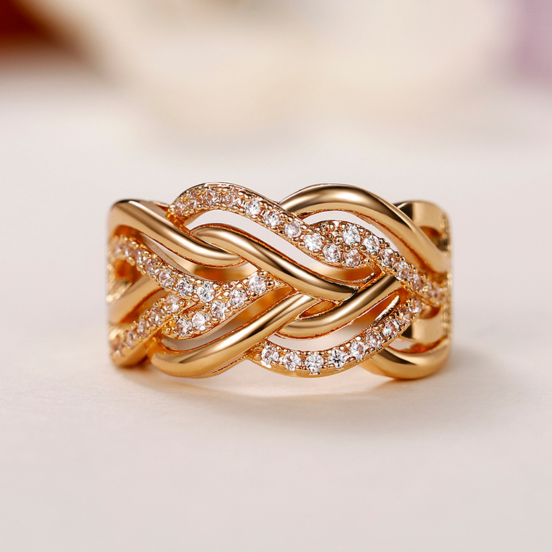 Personality Swirl Shape Zircon Ring for Engagement