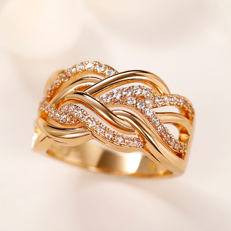 Personality Swirl Shape Zircon Ring for Engagement