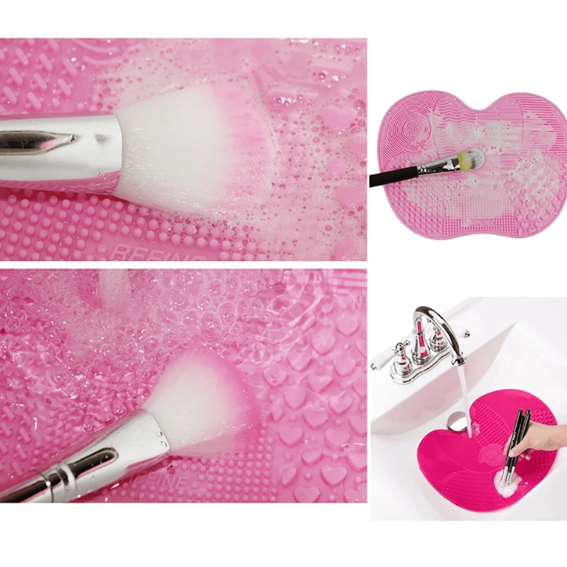 Portable Silicone Makeup Brush Cleaning Mat Easy To Clean - Temu