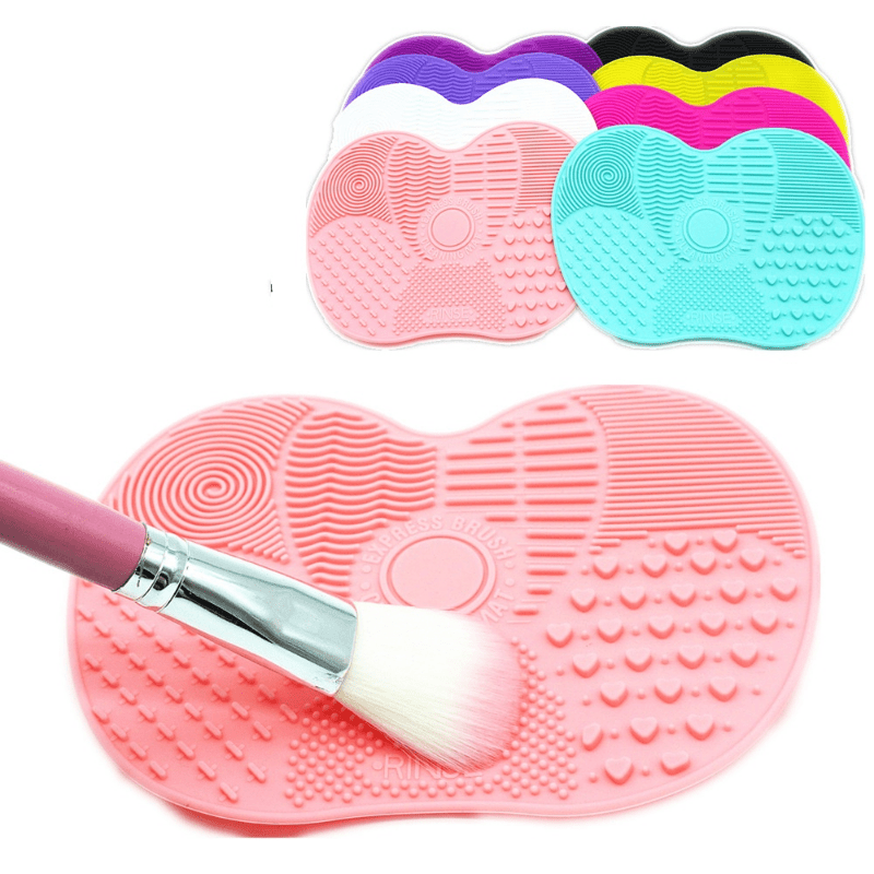 Large Silicone Makeup Brush Cleaning Mat With Suction Cups - Temu
