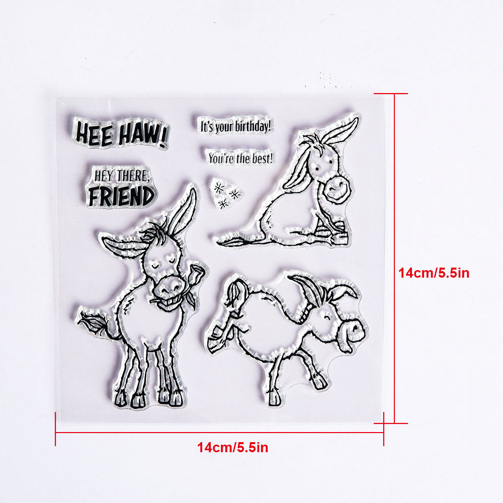 Donkey Cute Animal Clear Stamps Flowers Fence Stars Carrots Transparent  Silicone Stamp Seal for Card Making Photo Journal Decoration DIY  Scrapbooking 