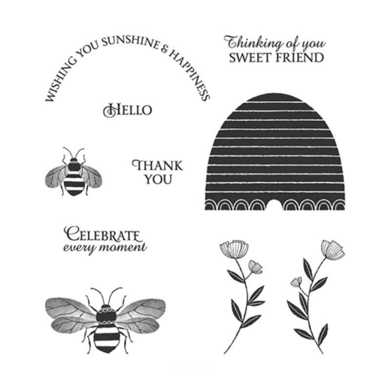 Bee Greetings New Clear Stamps And Dies For Paper Card - Temu